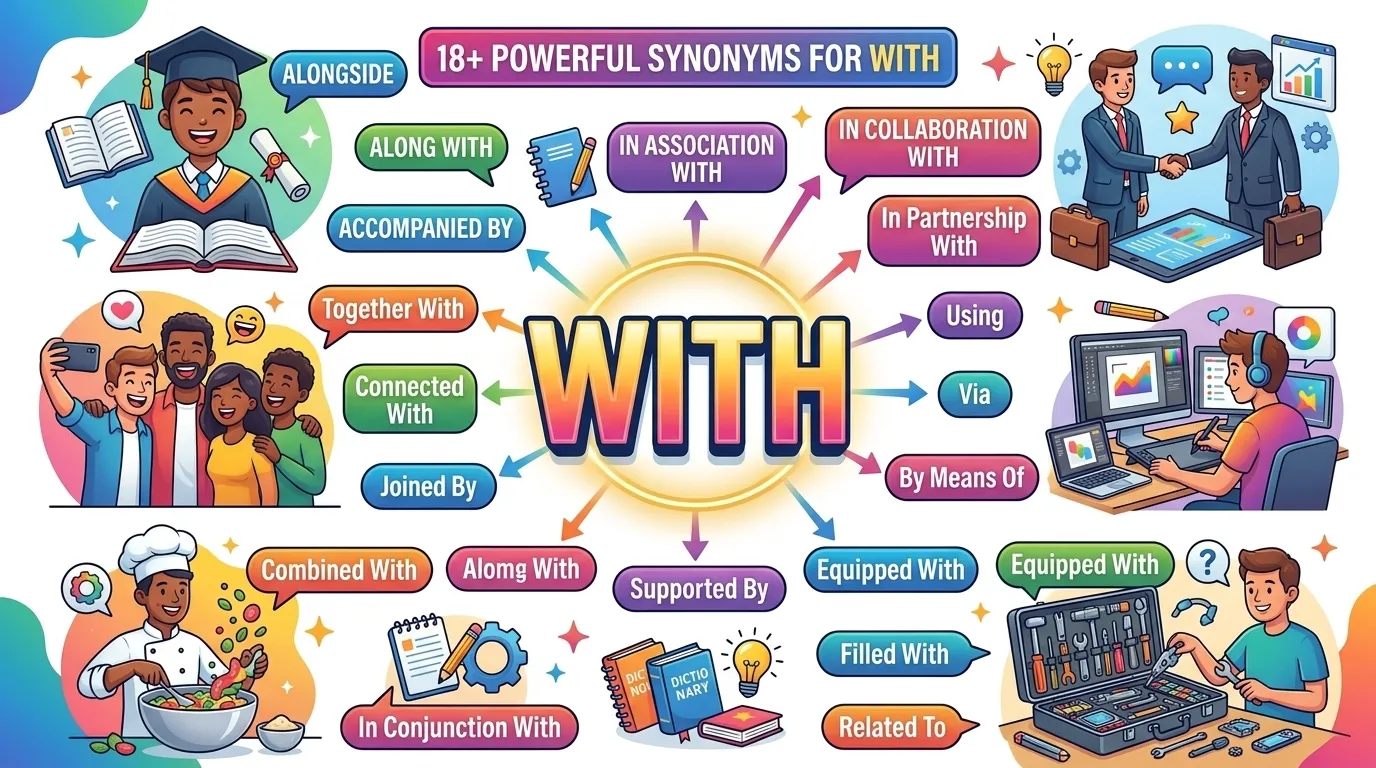 Synonyms for With