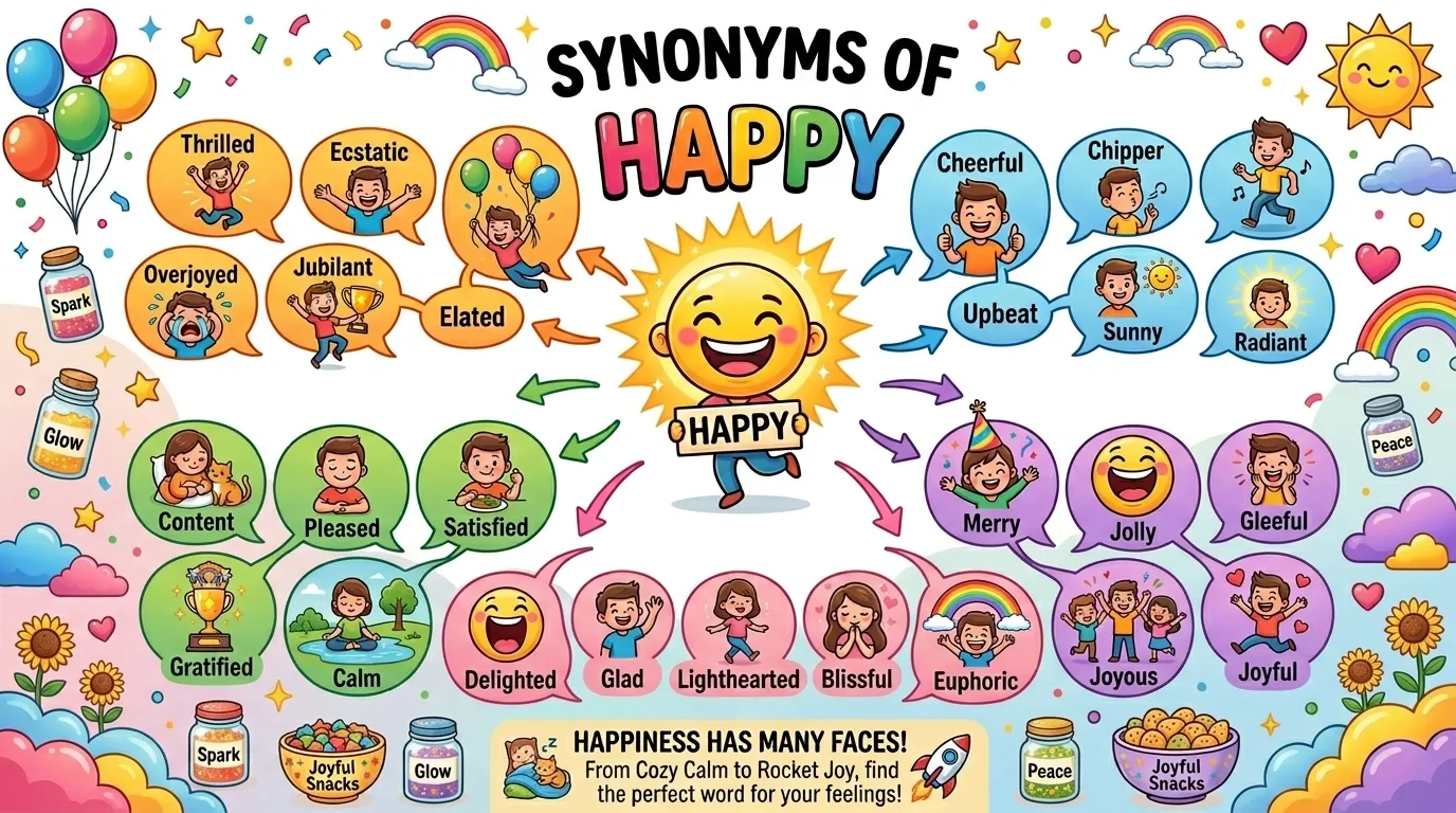 Synonyms of Happy